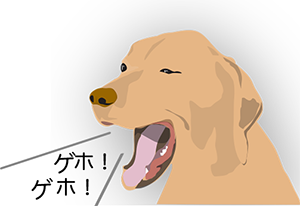 ケンネルカフ感染犬のイラスト