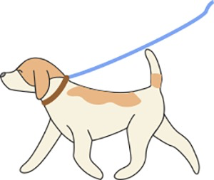散歩をしている犬のイラスト