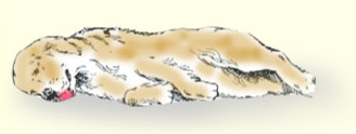 熱中症の犬のイラスト